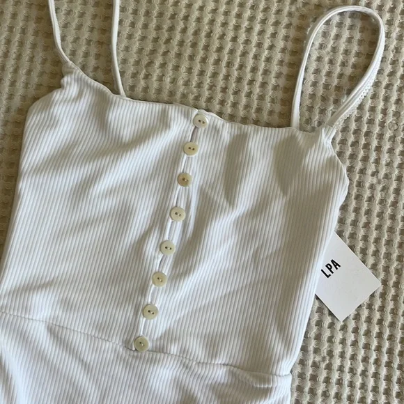 LPA White ribbed swimsuit BWT - Picture 2 of 5